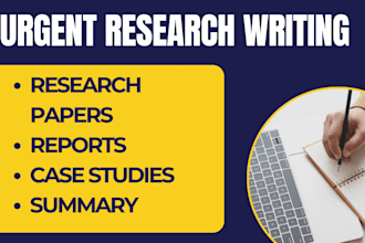write urgent research summary, business, nursing, history ppt case study reports