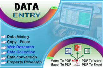do data entry, data mining, copy paste, web scraping, internet research,b2b lead