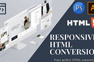 convert PSD to HTML CSS js bootstrap 5 responsive figma or xd to HTML website