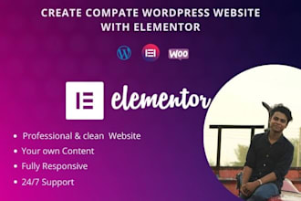 build wordpress website using elementor pro