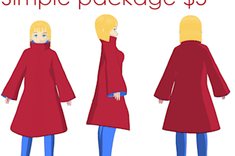 create a high quality 3d anime character