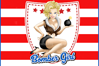 draw a beautiful cartoon pin up girl