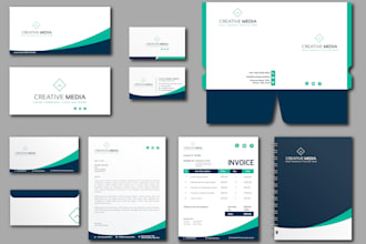 business card design, letterhead, and full stationery items