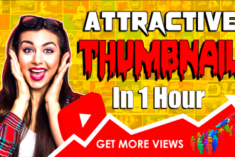 design attractive eye catchy youtube thumbnail for viral video