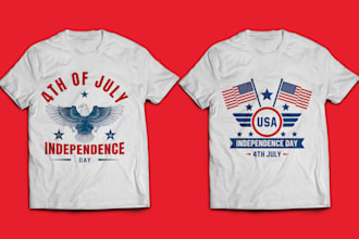 do awesome 4th july independence day t shirt design for you