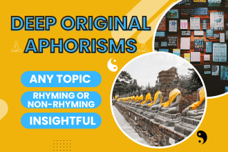 write deep original aphorisms for you