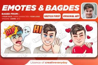 create custom twitch emotes, badges, sub badges design