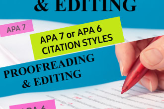 proofread and edit your document in apa 6 and apa 7 within 8 hours