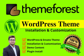 install themeforest envato wordpress theme, demo import, customization