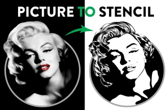 turn your photo into a clean stencil, silhouette or line art design
