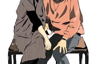 create an comic or cartoon couple image