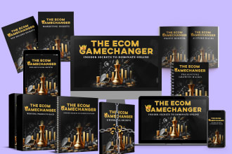 design 2d and 3d digital product mockup and ecover bundle