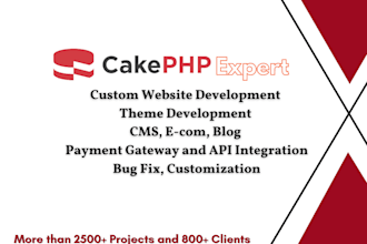 develop custom web solutions, fix bugs in cakephp