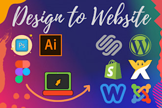 design website from figma, adobe xd, using any cms platform