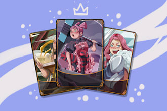 make frame card and illustration for tcg board game