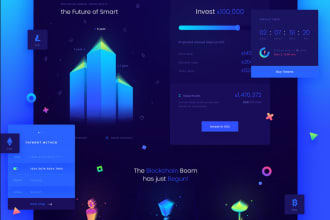 design and develop ico landing page and admin panel dashboard