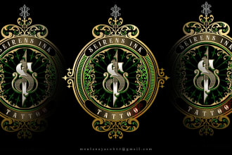 be designing modern typography for a tattoo shop barbershop logo