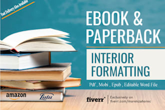 paperback formatting, kindle ebook formatting , createspace formatting