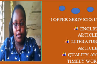 write english and literature articles