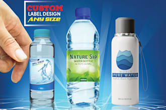 create your water bottle, drink label, and bottle label design