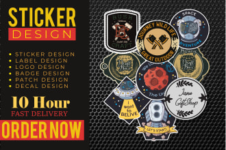 do custom sticker design, patch, badge, label etc