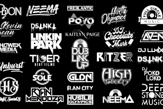 design custom logo dj, band, brand, music, hip hop producer