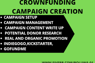 create croudfunding campaign, fundraising promotion