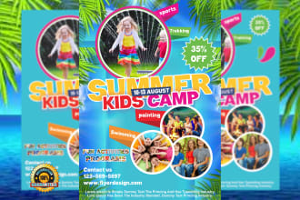 design summer camp flyer and kids flyer