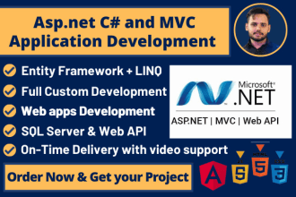 develop asp dot net csharp and asp net mvc web applications for you