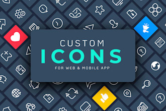 design unique custom icon set for web and app