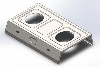 sheet metal design, dxf and technical drawing
