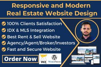 design your real estate website in wordpress and wix
