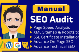 write manual professional technical SEO audit report of your website