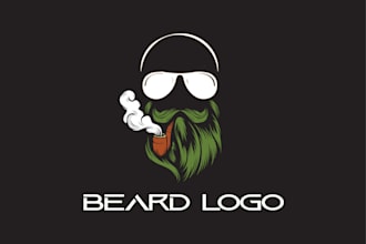 create unique modern minimalist beard logo