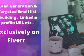 do b2b lead generation and build a prospect email listing, linkedin, etc