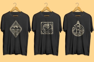 do a custom minimalist t shirt design in my style