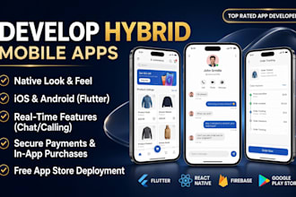 develop hybrid mobile application for ios and android using flutter