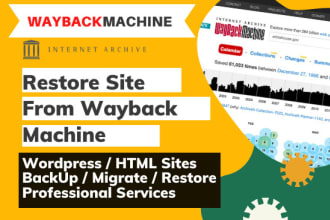 recreate wesbite from wayback machine web archive restore