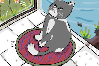 draw cute and uniq illustration for your pet