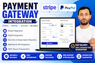 integrate stripe, paypal, webhook and payment gateway API in website