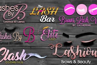 design modern girly lashes beauty logo