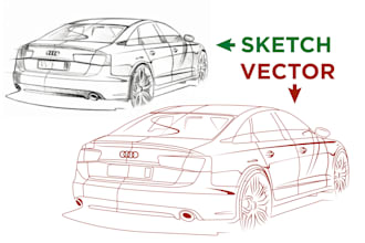 draw a detailed vector line art of any diagram, products