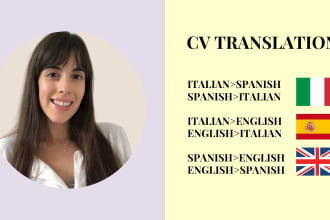 translate your CV into english, italian or spanish
