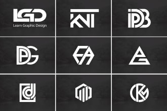 design custom initial name modern minimalist monogram logo