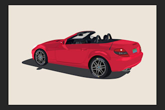 draw vector illustration cars and other vehicles