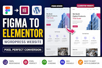 convert figma, xd ,PSD or wix to elementor wordpress website