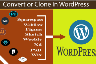 convert figma, webflow, wix, or PSD to wordpress website