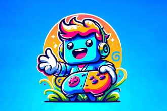 create a modern cartoon and mascot character logo design