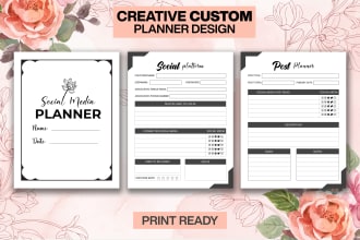 design a printable custom planner, journal, tracker, ebook