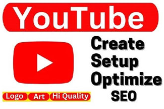 create a youtube channel and setup  SEO